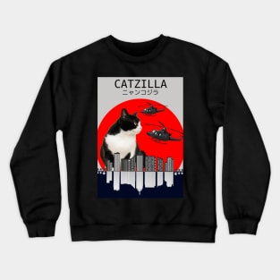 CATZILLA - BLACK AND WHITE CAT Crewneck Sweatshirt